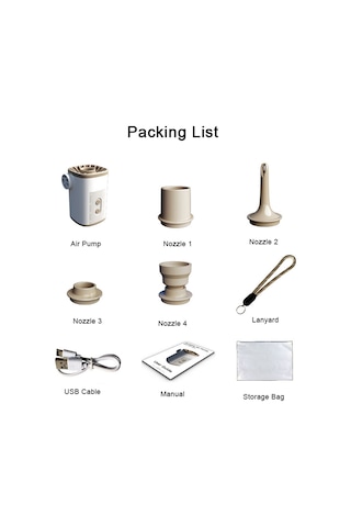 Mufunye Kamp Ve Outdoor İçin 650l/dak Hızlı Hava Pompa, 3600mah Batarya, Led Işık Ve Sos Modu