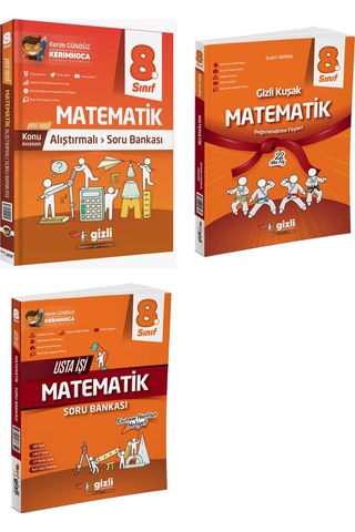 Gizli Yayınları 2025 8. Sınıf Lgs Matematik Alıştırmalı + Usta İşi + Gizli Kuşak Serisi Seti 3 Kitap