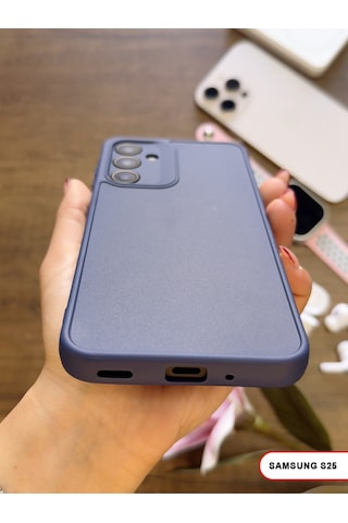 Samsung Galaxy S25 Uyumlu Kamera Korumalı Darbeye Dayanıklı Renk Atmayan Keep Silikon Kılıf Lacivert
