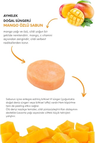 Sabun Mango Özlü - Doğal Banyo Süngerli Sabun Diğer