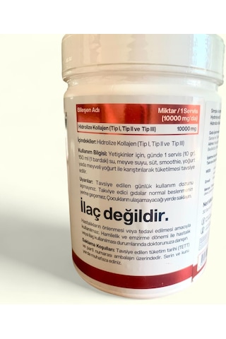 Tr Hydrolyzed Collagen Peptides Hidrolize Kolajen Peptitleri Type I-ıı-ııı Yüksek Biyoyararlanımlı 300gr 30 Se