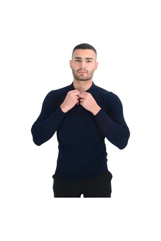 Cengiz İnler Polo Yaka Basic Erkek Triko Kazak