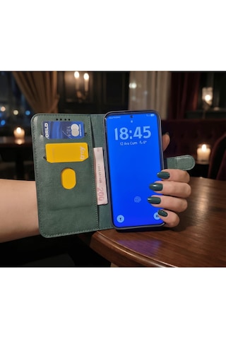 Samsung Uyumlu Galaxy S23 Fe Kılıf Kapaklı Ve Cüzdanlı Stand Olabilen Deri Kılıf
