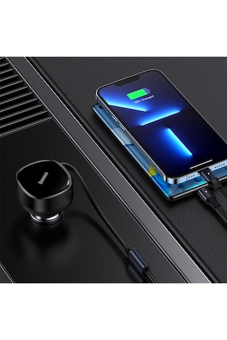 Baseus 2in1 Makaralı 30W Hızlı Şarj Type-C + Lightning iPhone Ara