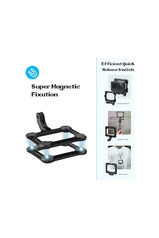 Yaozixa Gopro 10/9/8 Uyumlu Siyah Plastik Spor Kamera Tutucu, 20n Manyetik Tutma Gücü, Hızlı Montaj, Kol Saati Tasarımı İlk Perspektif Kaydı Siyah