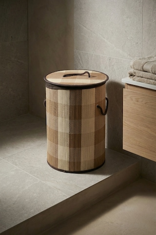Nordic Yuvarlak Bambu Sepet - 50 Cm Açık Kahverengi