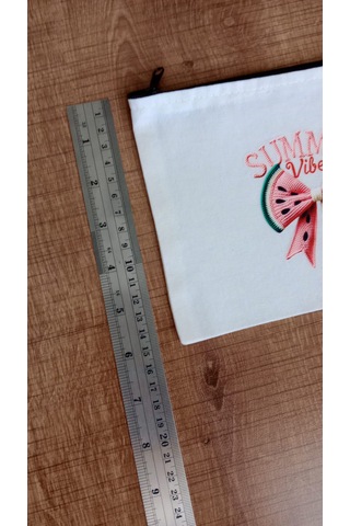 Wisheratelier Yaz Temalı Eğlenceli Bez Clutch El Çantası Desenli