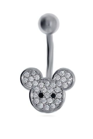 Kadın Mickey Model Çelik Piercing Gümüş