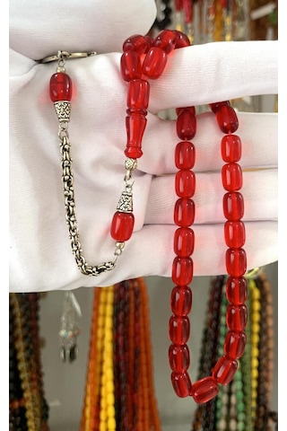 Kapsül Model Kırımızı Ateş Kehribar Tesbih