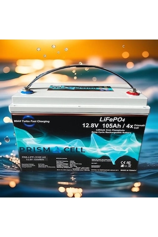 Lifepo4 Akü 105ah 12.8 Volt Turbo Fast Chargıng Karavan, Marin, Solar Yaşam Aküsü