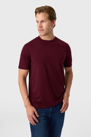 Back And Bond Regular Fit Bordo Bisiklet Yaka Tişört