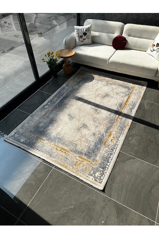 Thales Halı Salon, Oturma, Yatak Odası Halısı Desen Kodu 31940-030 Krem-vizon-mavi-hardal