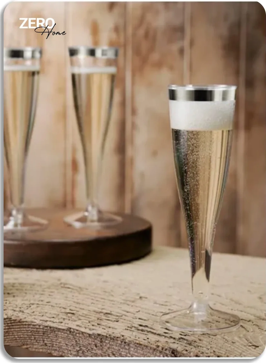 Zero Home Şarap Ve Şampanya İçin Tek Kullanımlık Bardak Seti 24 Adet 397416172 100 adet