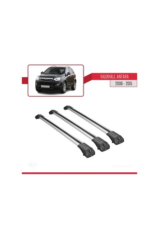 Vauxhall Antara 2006-2015 Arası İle Uyumlu Ace-1 Ara Atkı Tavan Barı Gri 3 Adet Bar