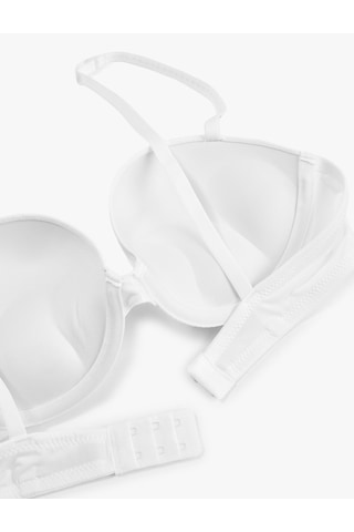 Koton Regular Fit Taş Detaylı Destekli Ekstra Dolgulu Bridal Maximizer Sütyen Beyaz 6slk10025mk
