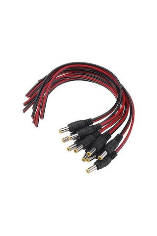 Cctv Güvenlik Kamerası Power Jack Jak Kablo 30Cm 10 Adet