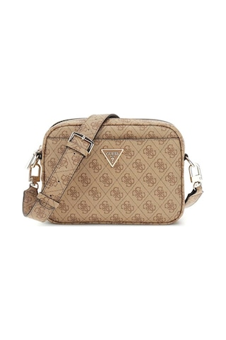Guess Kadın Monogram Desenli Geniş Askılı Kamera Çantası - Kahverengi Kahverengi
