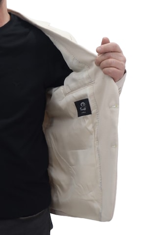 Twenhil Dmctekstil Erkek Ckt-200 Düz Klasik Kesim Normal Kalıp Çift Düğme Blazer Ceket Krem