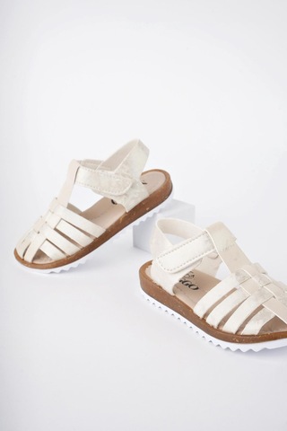 Muggo Rapunzel Garantili Günlük Ortopedik Hafif Taban Cırtlı Kız Çocuk Sandalet Bej