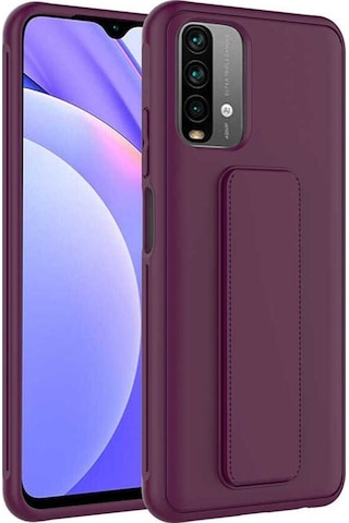 Xiaomi Poco M5s Kılıf Zore Qstand Kapak Mürdüm