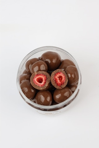 Çikolata Kaplı Çilek Draje Freeze Dried Çilek 125 Gr