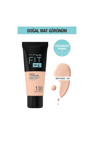 Maybelline New York Fit Me Matte+Poreless Fondöten No:130 Buff Beige 30 ML