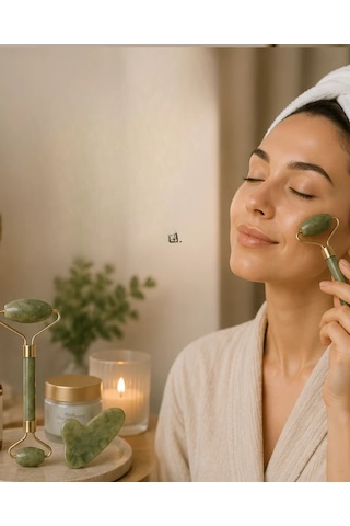 Northcity Doğal Jade Stone Yüz Masaj Seti Cilt Bakım Ve Rahatlatıcı Bakım