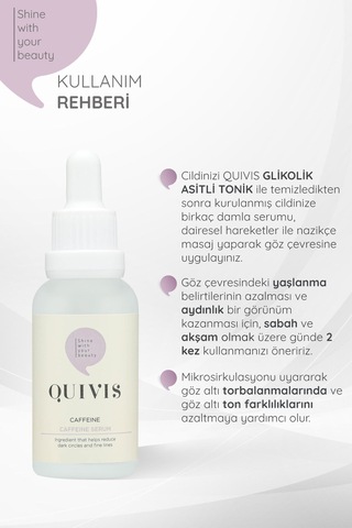 Quvis Göz Altı Torbalanma ve Kararma Karşıtı Aydınlatıcı Kafein Serum 30 ML