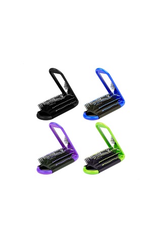 4 Adet Taşınabilir Saç Fırçası Katlanır - Kadınlar İçin Seyahat F