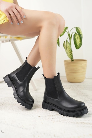 Nesil Shoes Swell 3080 Siyah Çift Lastikli Kadın Bot-siyah Siyah