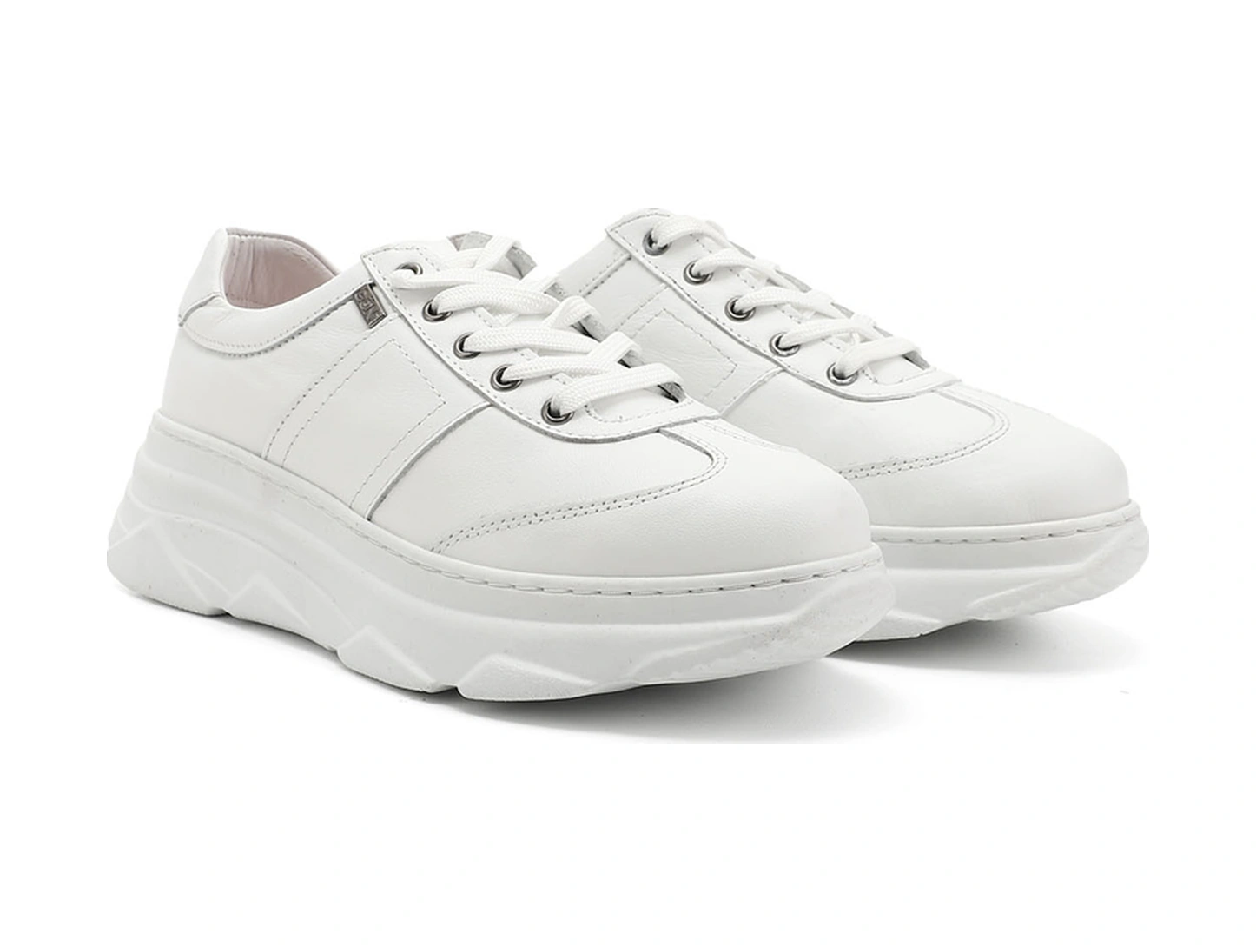 Gönderi(R) Gönderi R Kadın Beyaz Dolgu Taban Bağcıklı Hakiki Deri Sneaker Dyza13424186 Beyaz