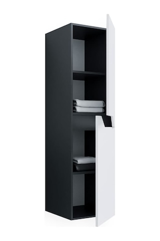 Teta Home Napoli Mdf Banyo Boy Dolabı Antrasit-beyaz Antrasit - Beyaz