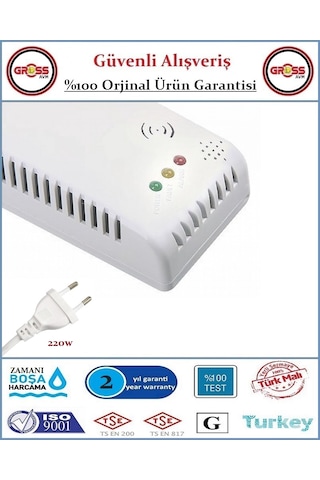 İtek Gaz Dedektörü - Doğalgaz Alarm Dedektörü - 220w
