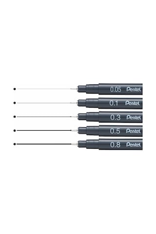 Pentel Pointliner S20p-3a, Fineliner, Siyah, Suya Dayanıklı Ve Solmaz, 0,3 Mm