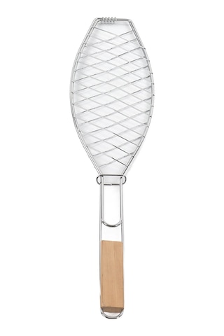 Hangfox Çelik Islak Tutmayan Mangal Sepeti, Ahşap Kollü, Çıkıcaklı, Çok Amaçlı Balık/et/ Sebze Izgarası, Kamp/piknik İçin Çok Renkli