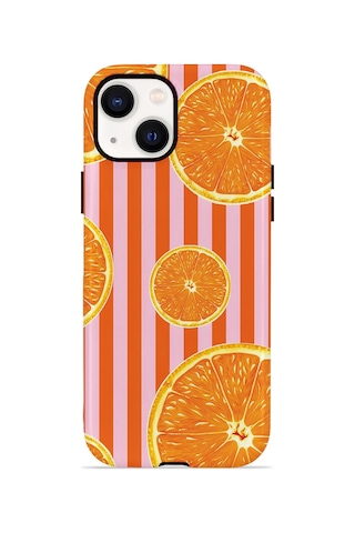 Apple iPhone Uyumlu 13 Vorian Çift Katmanlı Magsafe Kılıf Sunset Orange Grove