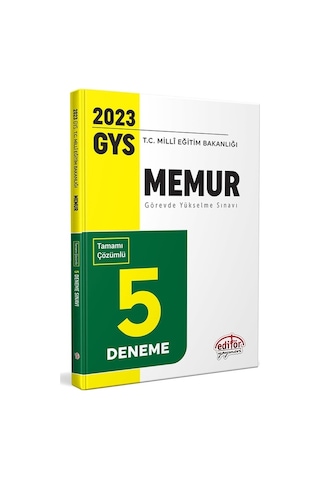 2023 Milli Eğitim Bakanlığı Memur Gys Tamamı Çözümlü 5 Deneme Sın