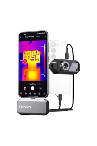 Topdon Ts001 256x192 Ir Çözünürlüklü Termal Kamera Android İçin 9mm Ayarlanabilir Odaklı Lensli