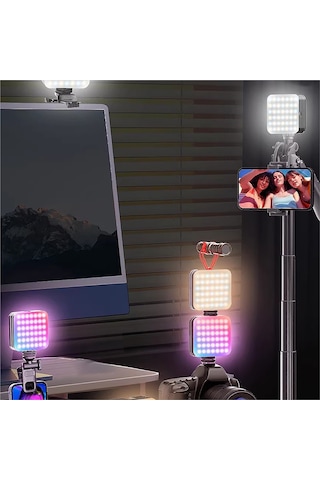 Go Des Gd-ld1033 Rgb Led Telefon-kamera Üstü Aydınlatma Canlı Yayın Işığı Siyah