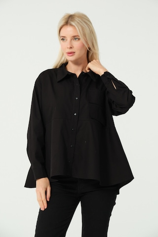 S'amore Clothing Cep Detay Polo Yaka Gömlek Siyah