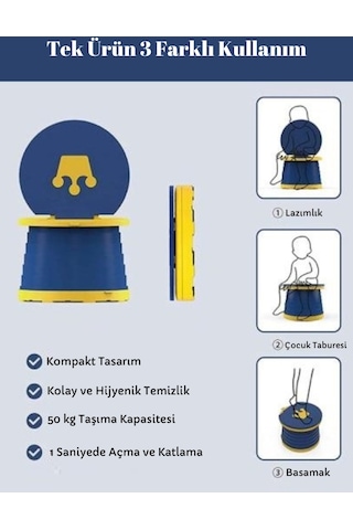 MooieBaby's Katlanabilir Çocuk Tuvaleti, Carry Potty,Mavi