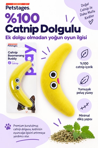 Petstages Catnip Boomerang Buddy Catnipli Kedi Oyuncağı Peluş
