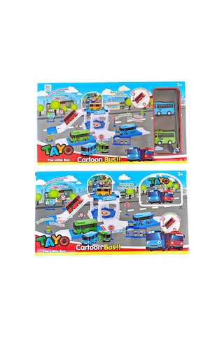 Dev Boy Kaydıraklı Tayo Otopark Seti 2 Otobüs 44 Cm. Diğer