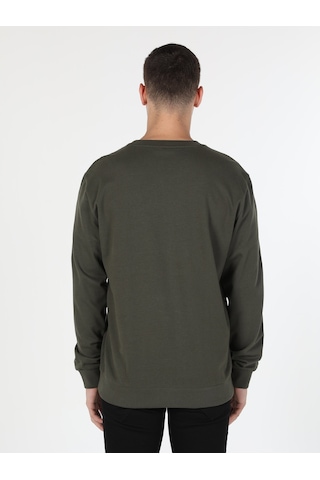 Colin's Regular Fit Baskılı Yeşil Erkek Sweatshirt CL1060127_Q1.V2_KHA Haki