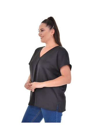 Myline Kadın V Yaka Saten Bluz (514832236)