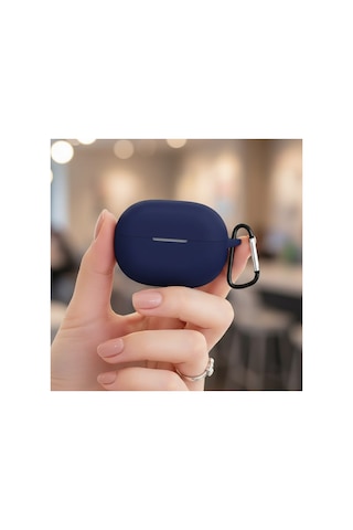 Huawei Freebuds Pro 5 Kılıf Askı Aparatlı Mat Silikon Lacivert