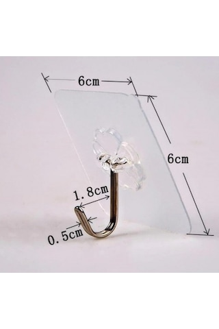 Kendinden Yapışkanlı Şeffaf Askı 5 Li Set Ahşap