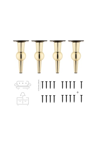 Bs Alüminyum Mobilya Ayağı Koltuk Puf Dolap TV Ünite Ayağı 160mm Altın