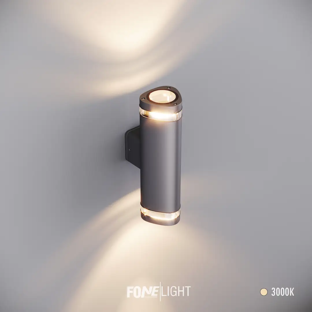 Fonelight Gala Duo Modern Cam Detaylı Çift Yönlü Alüminyum Aplik
