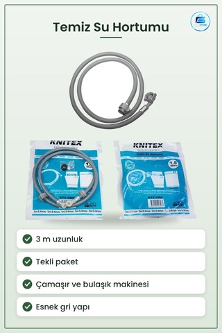 Temiz Su Hortumu Tekli 3 M Çamaşır Ve Bulaşık Makinesi Bağlantısı